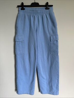 Aritzia TNA Cozy Sweatfleece Mega Cargo Sweatpant - Light Blue - XS